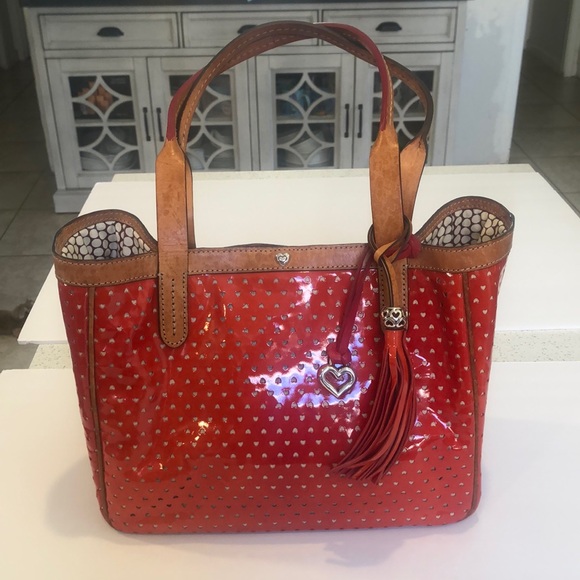 Brighton red patent leather heart bag pixie hearts